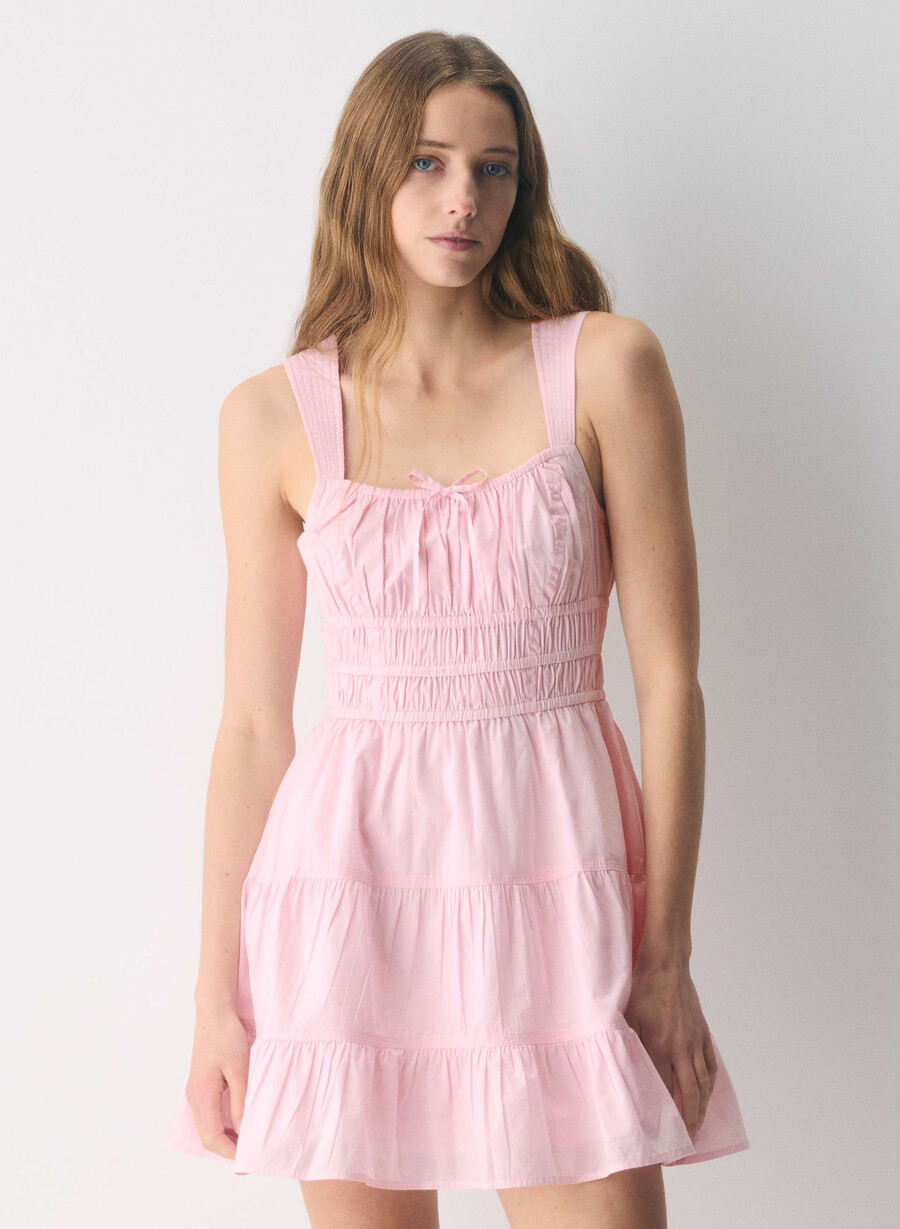 martine poplinkleid villa pink
