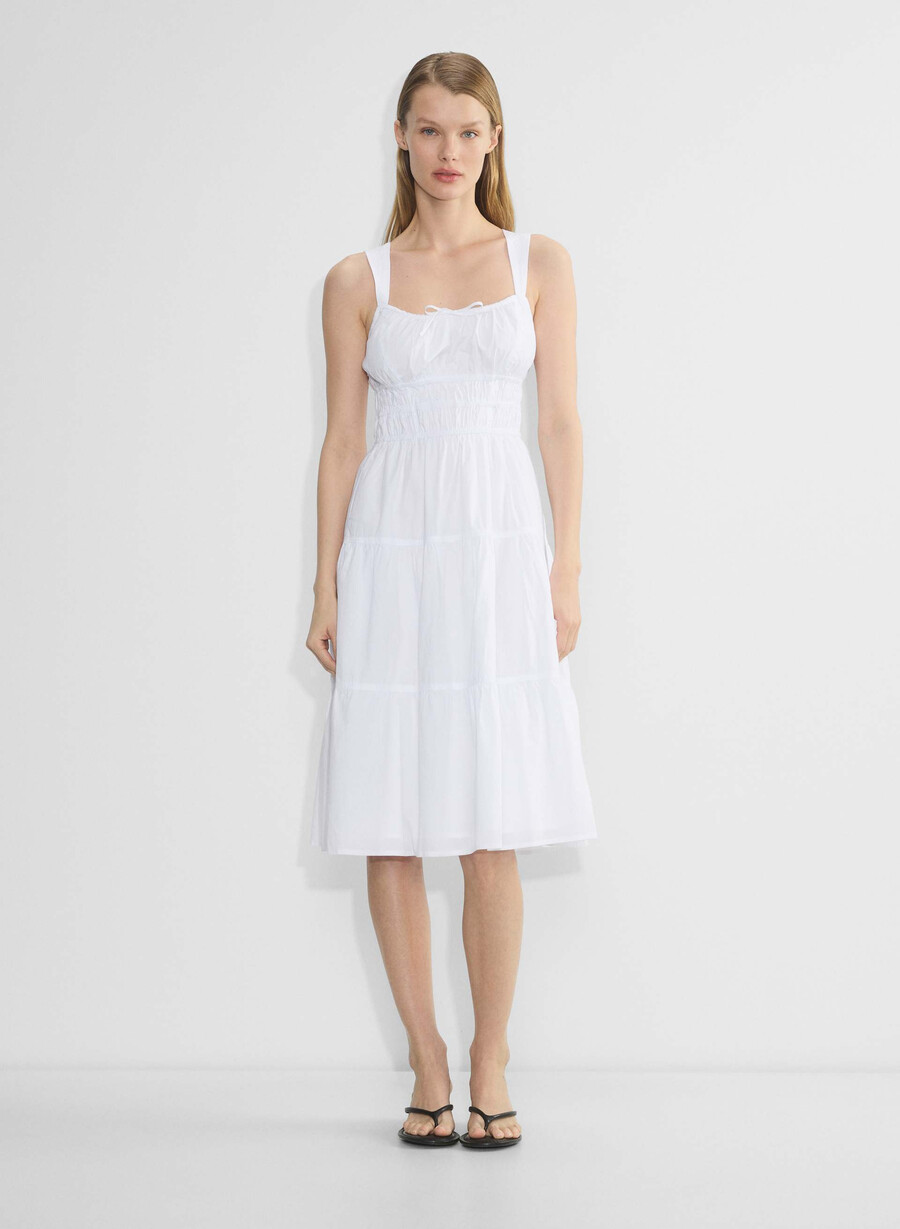 martine poplin-midikleid strahlend weiß