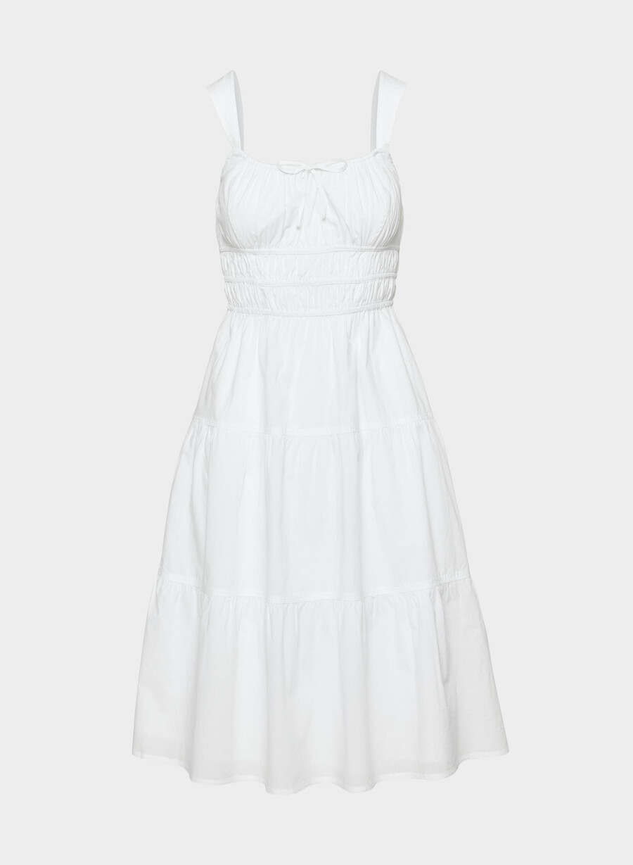 martine poplin-midikleid strahlend weiß