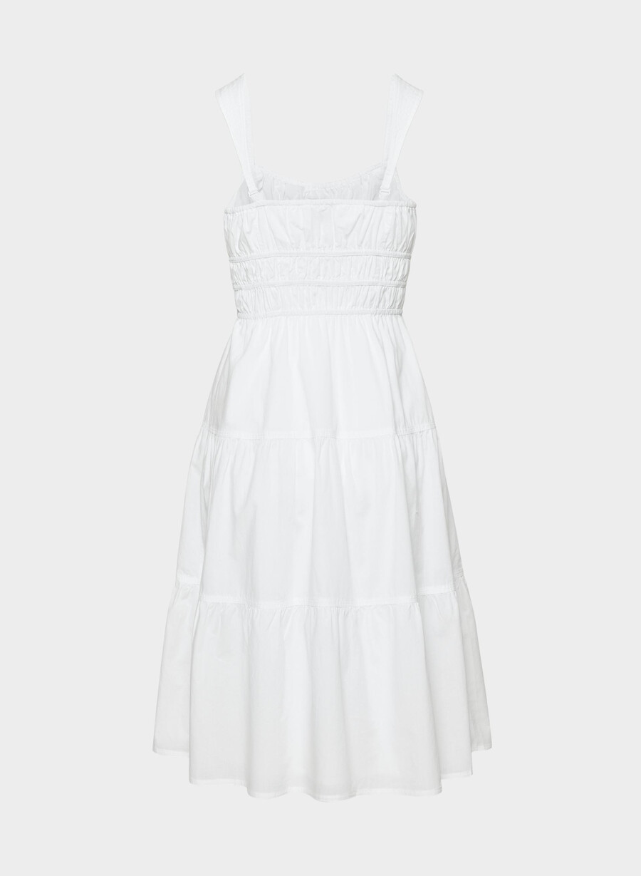 martine poplin-midikleid strahlend weiß
