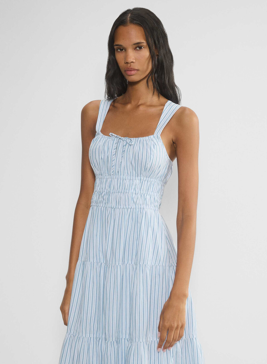 martine poplin midikleid dcln strp glmrcnf b