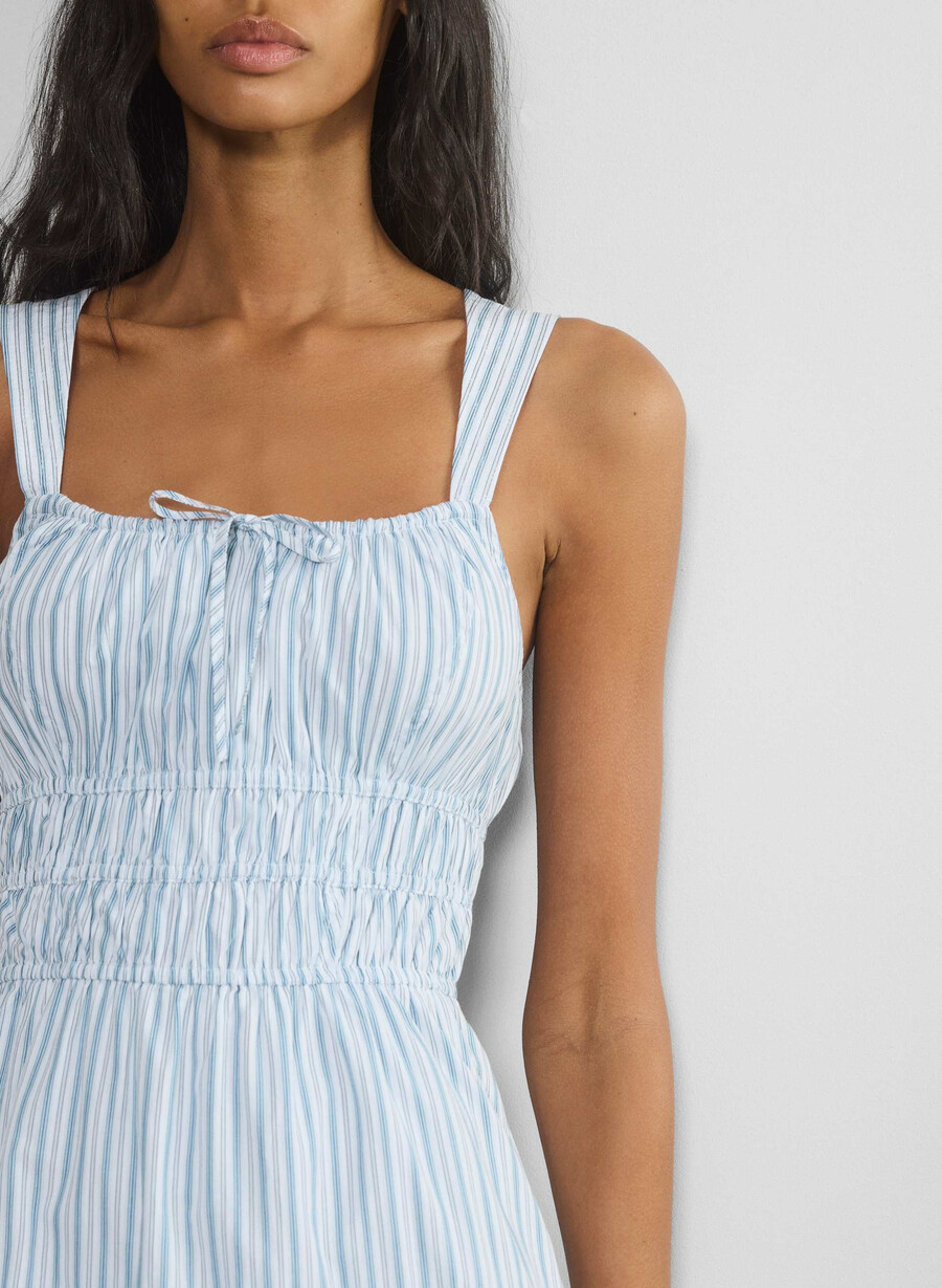 martine poplin midikleid dcln strp glmrcnf b