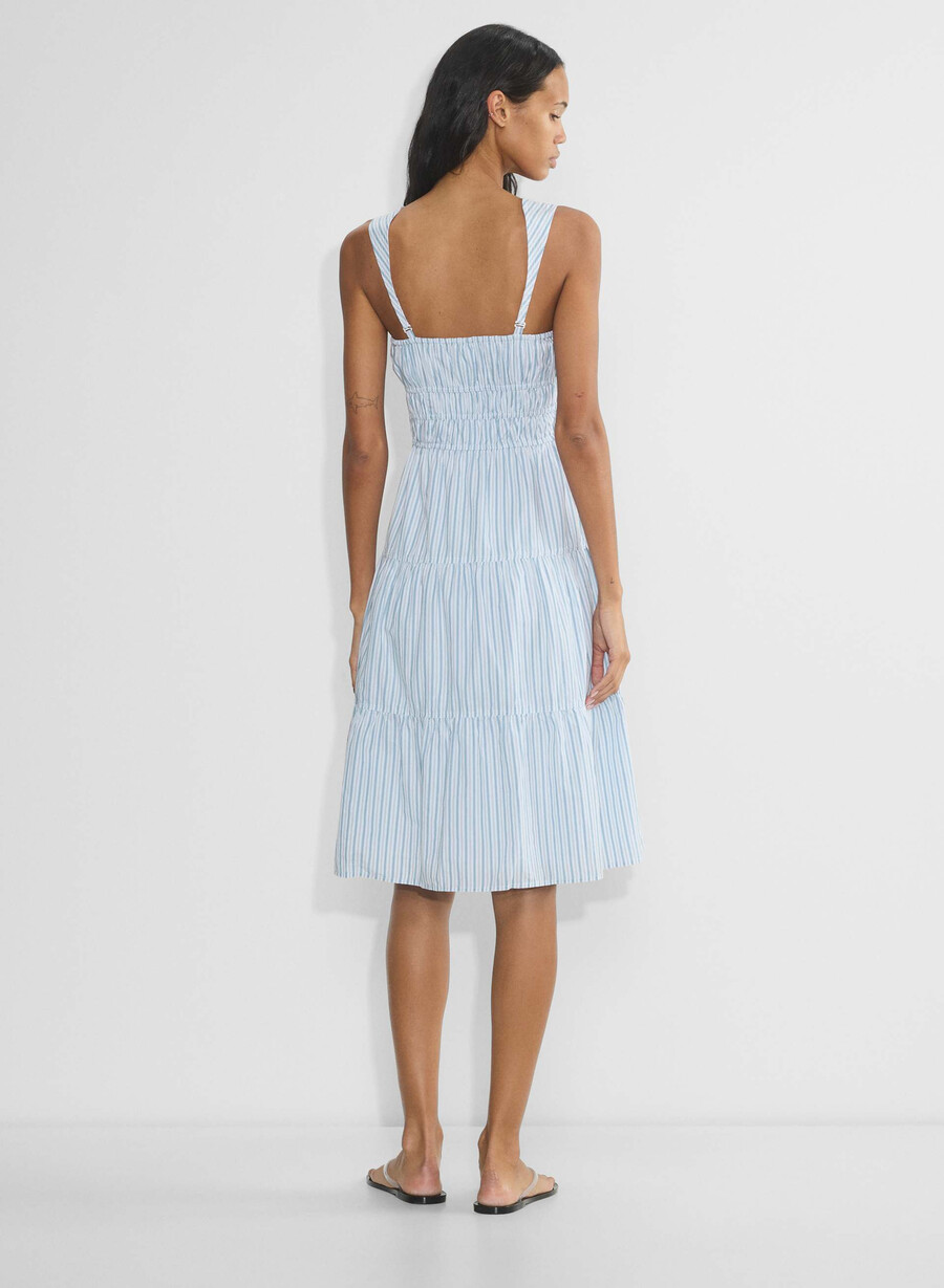 martine poplin midikleid dcln strp glmrcnf b