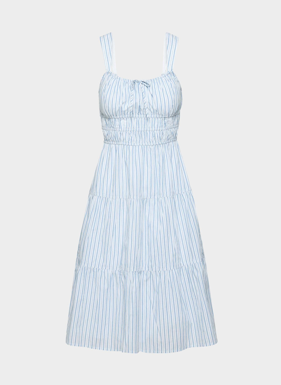 martine poplin midikleid dcln strp glmrcnf b