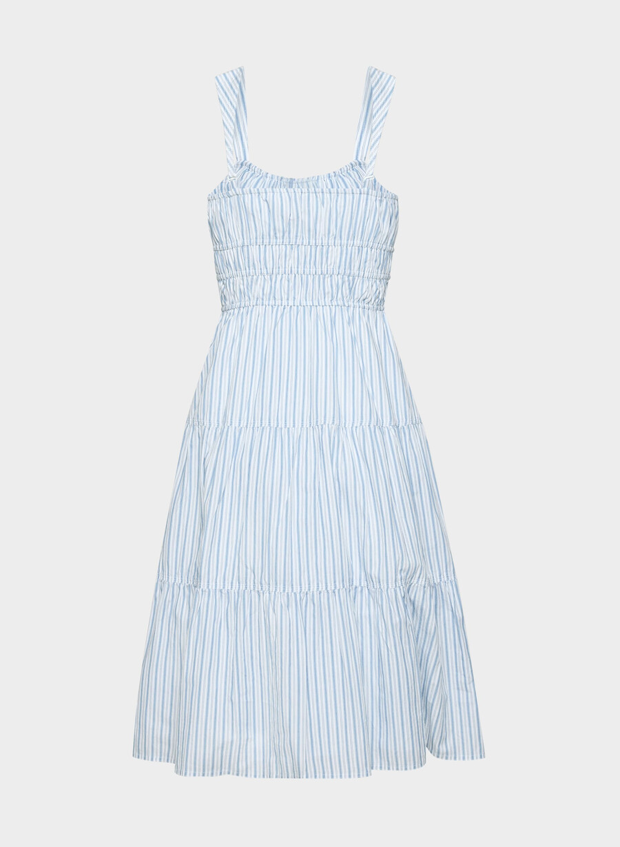 martine poplin midikleid dcln strp glmrcnf b