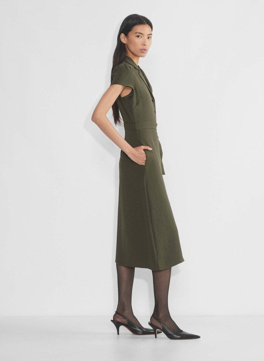 hemdkleid in dunkeloliv