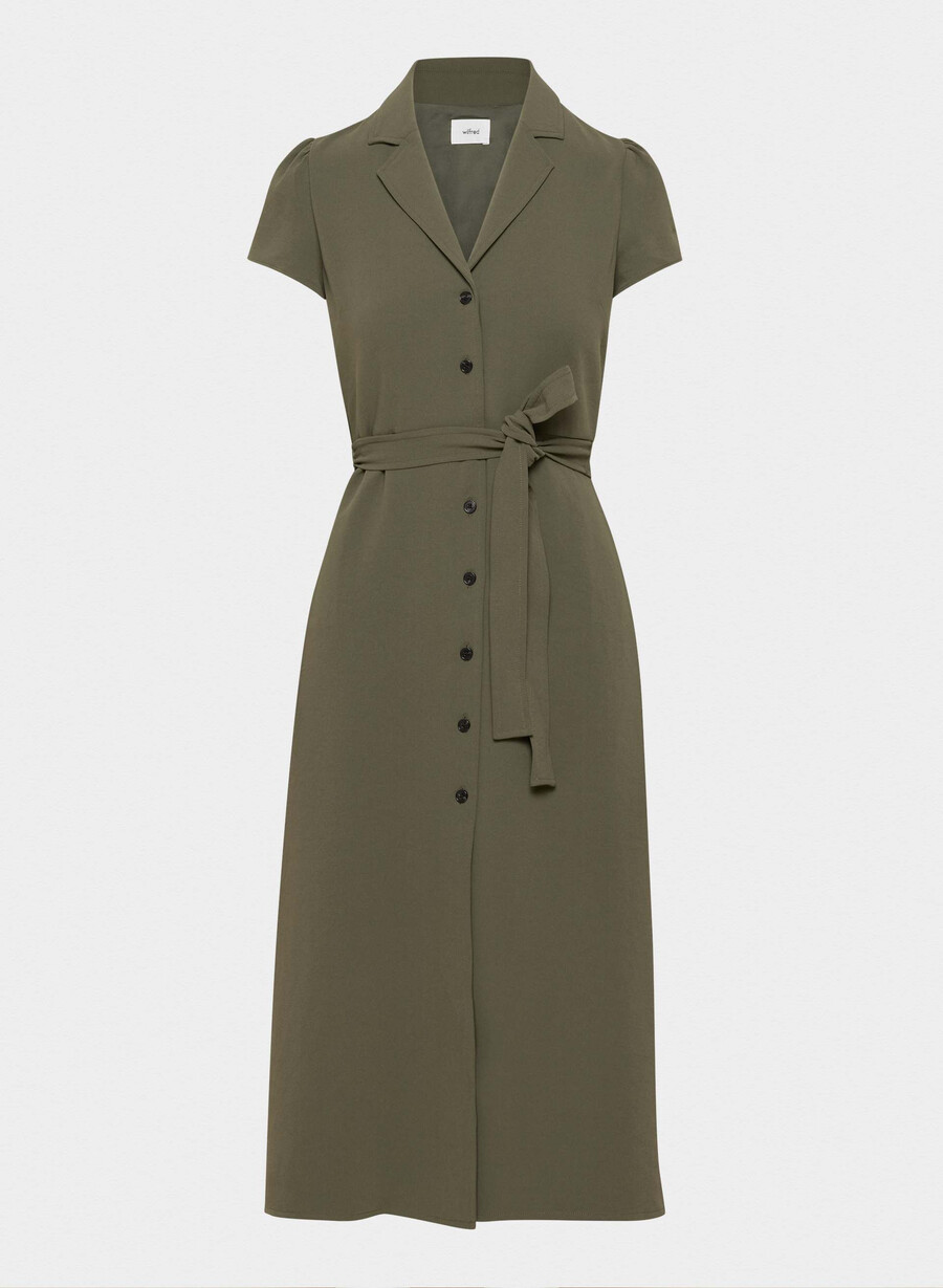 hemdkleid in dunkeloliv