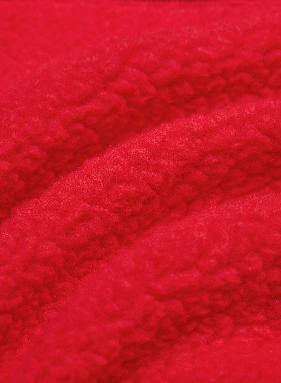 polartec thermal pro stehkragenpullover mit hohem hüftumfang und reißverschluss blinkend rot