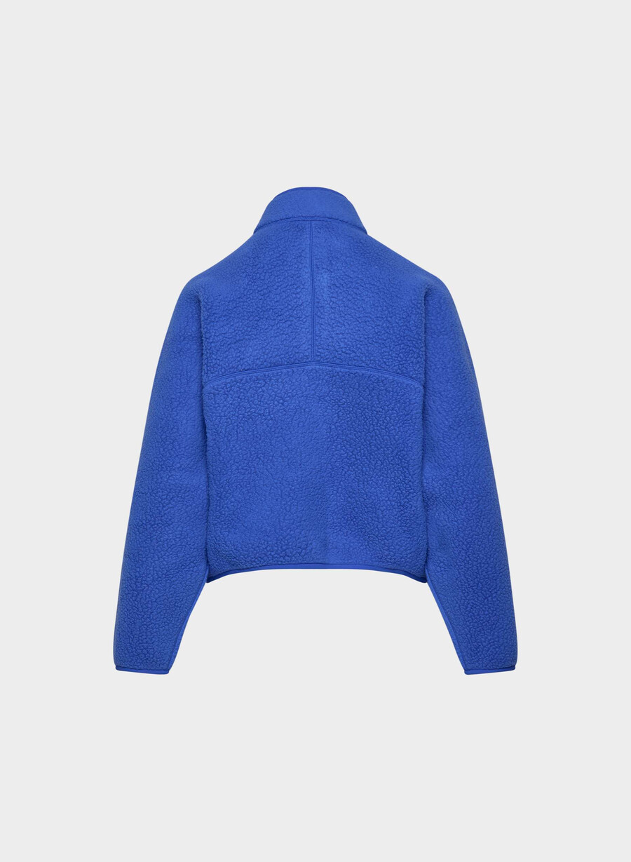 polartec thermal pro stehkragenpullover mit hohem hüftgurt und reißverschluss jazz blau