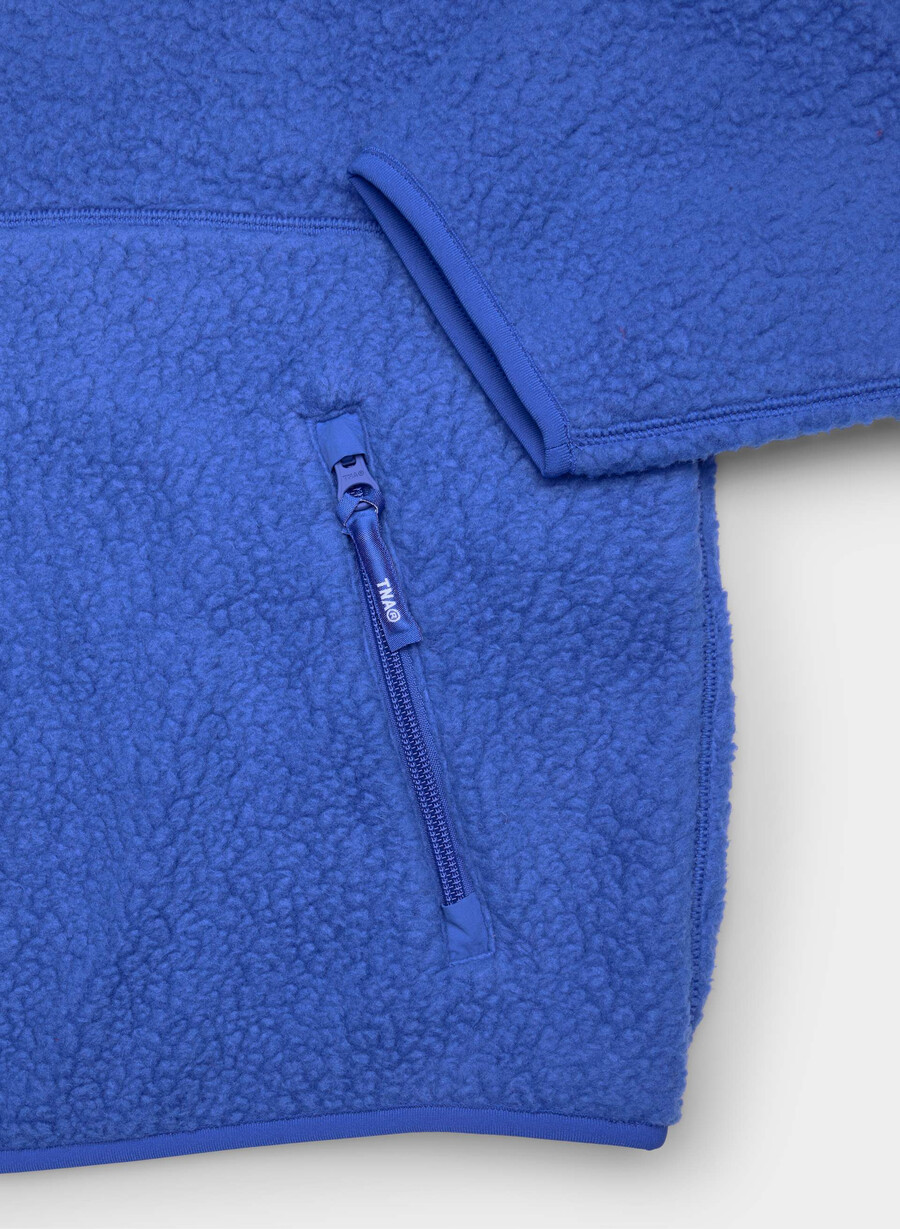 polartec thermal pro stehkragenpullover mit hohem hüftgurt und reißverschluss jazz blau