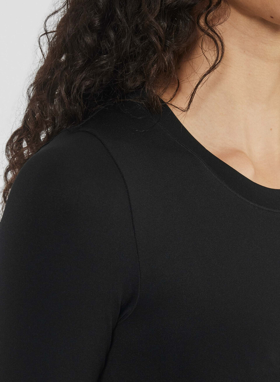 glattes nahtloses langarmshirt von willow hip schwarz