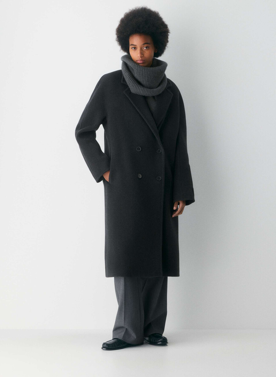 kaschmir-rippkragenwärmer heather charcoal