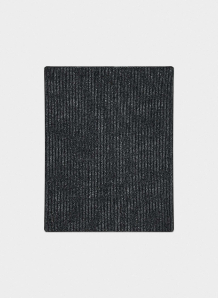 kaschmir-rippkragenwärmer heather charcoal