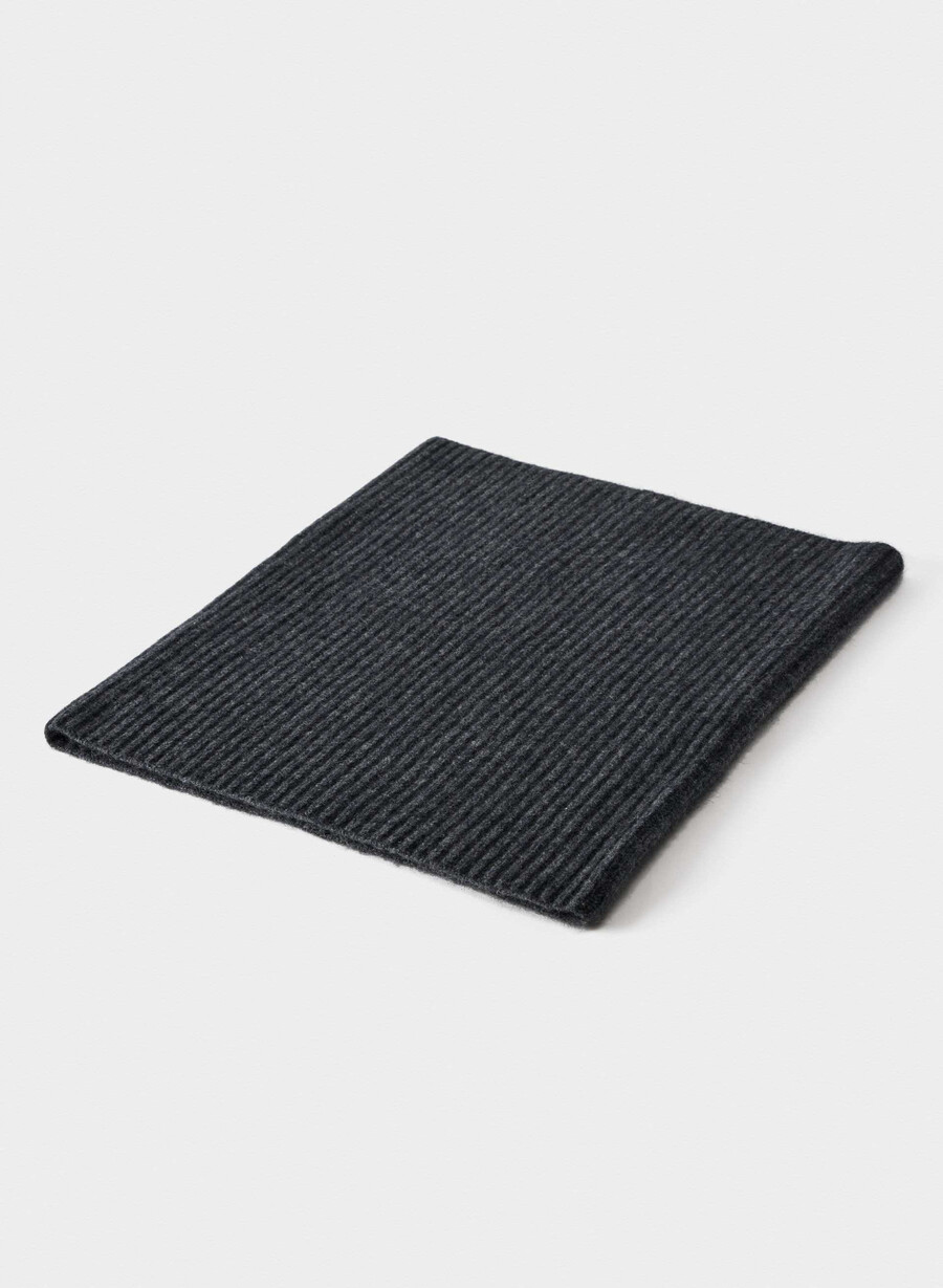 kaschmir-rippkragenwärmer heather charcoal