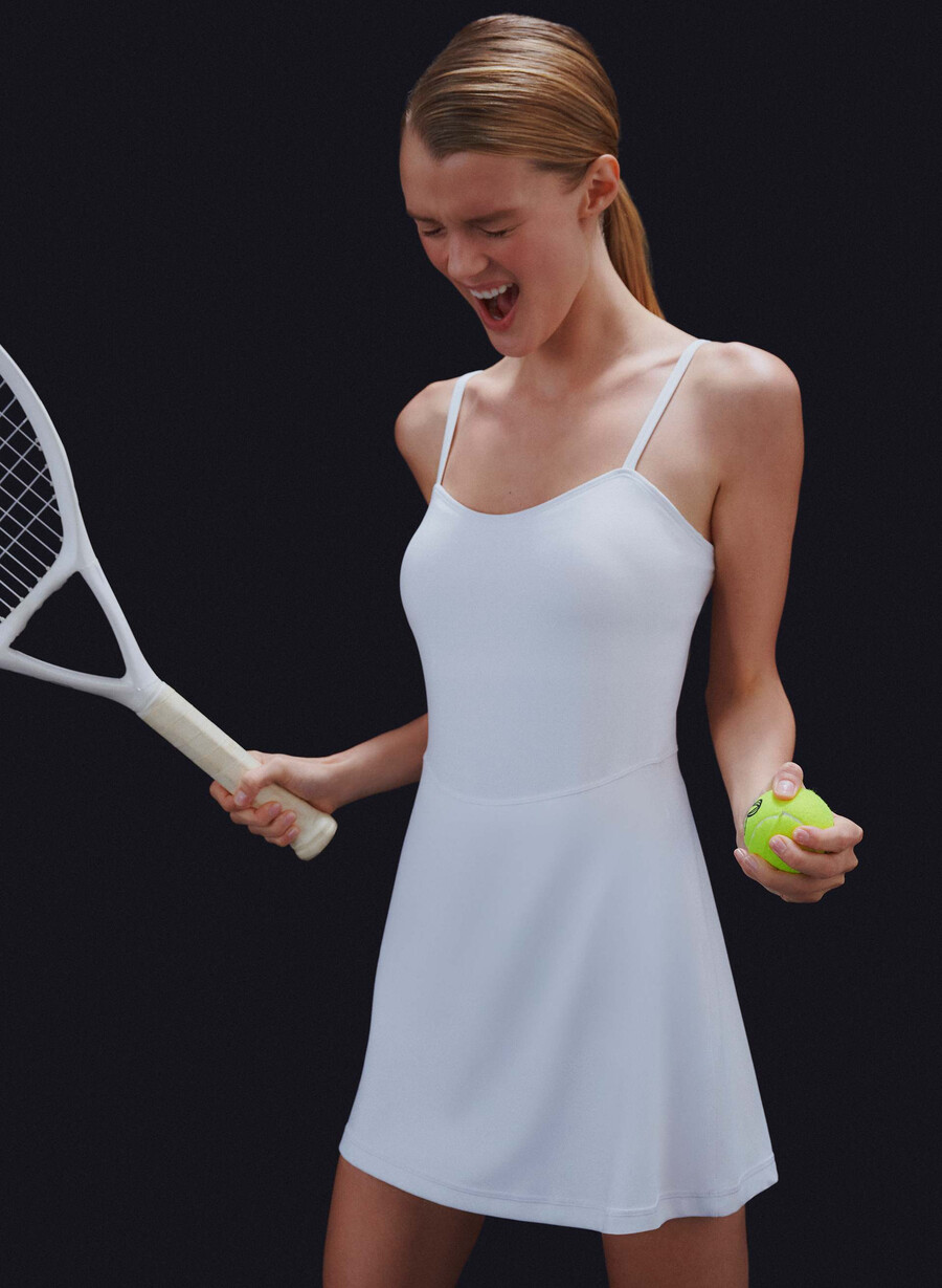 butter toss sweetheart sportkleid strahlend weiß