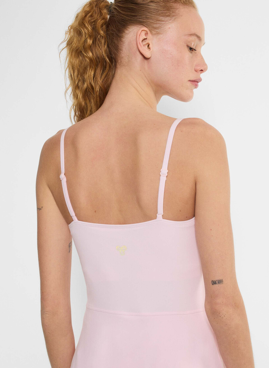 butter toss sweetheart sports dress villa pink