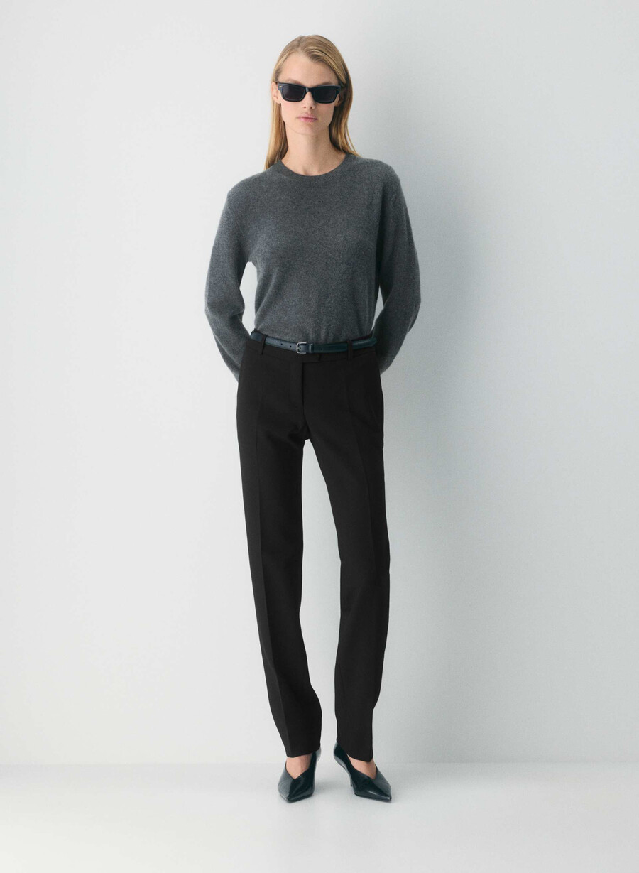 bare cashmere touchstone pullover heather charcoal
