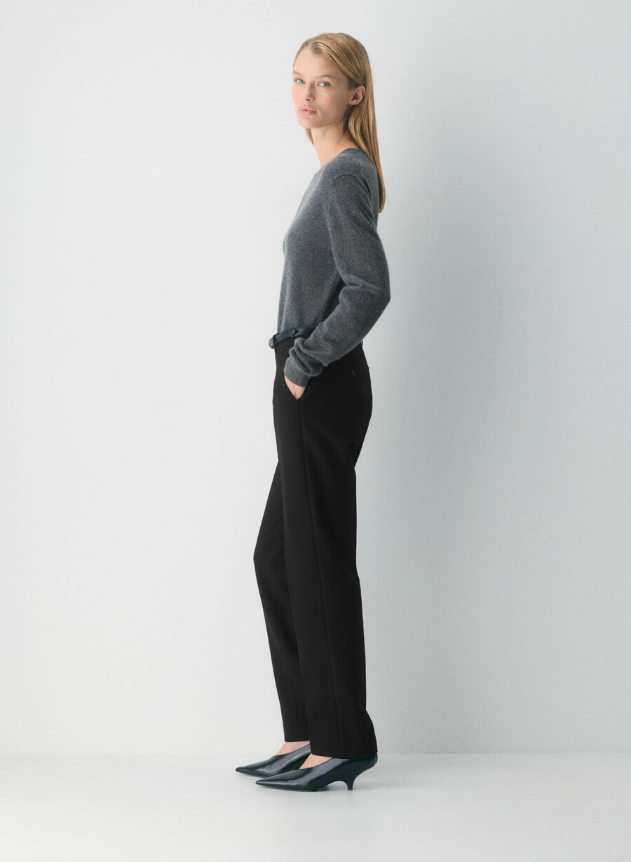 bare cashmere touchstone pullover heather charcoal