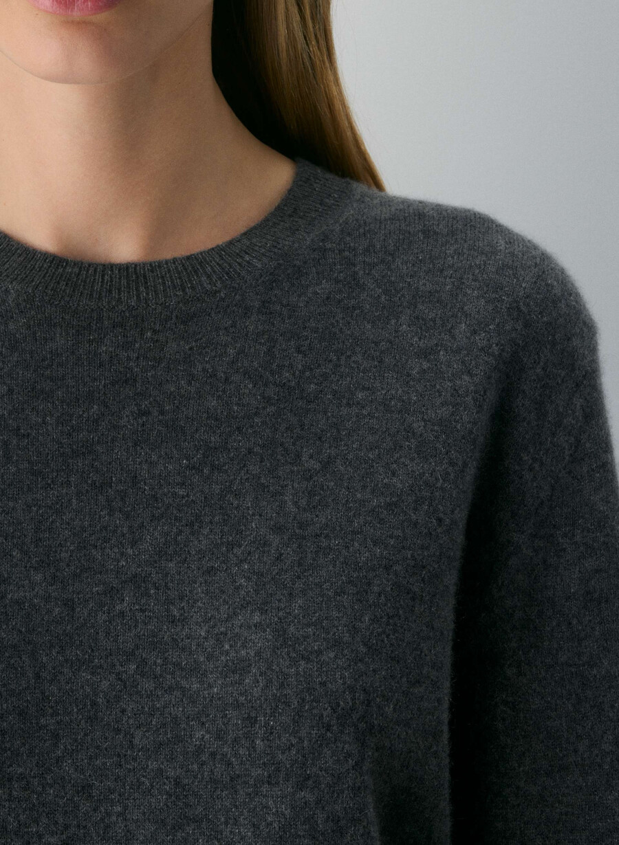 bare cashmere touchstone pullover heather charcoal
