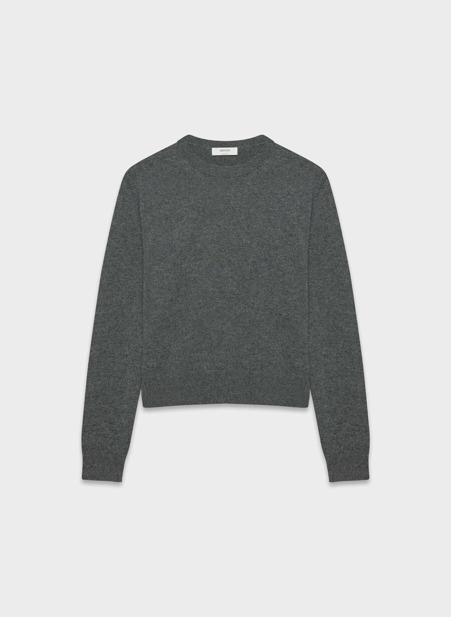 bare cashmere touchstone pullover heather charcoal
