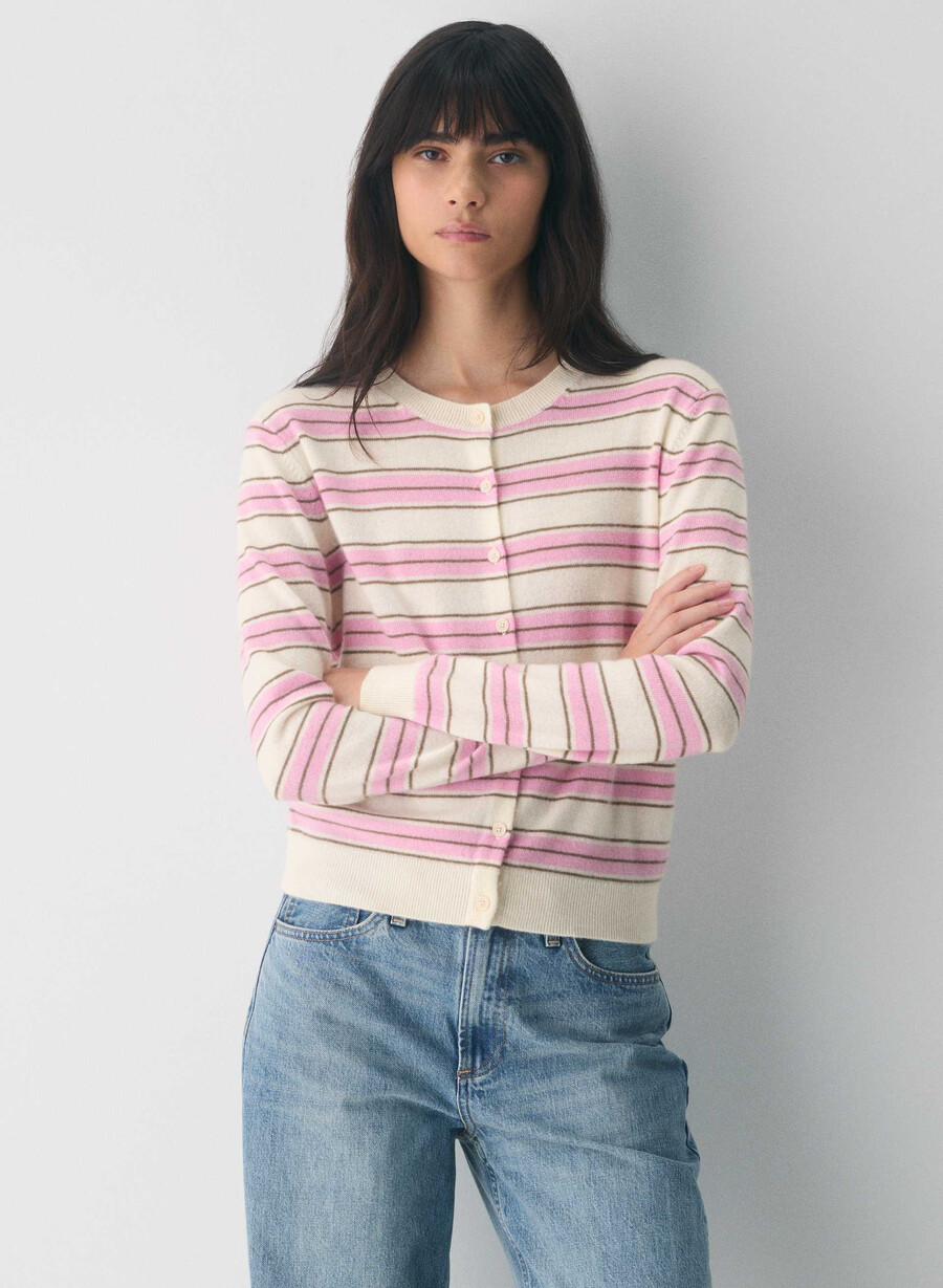 bare cashmere exemplar cardigan lght brch jlybn pnk