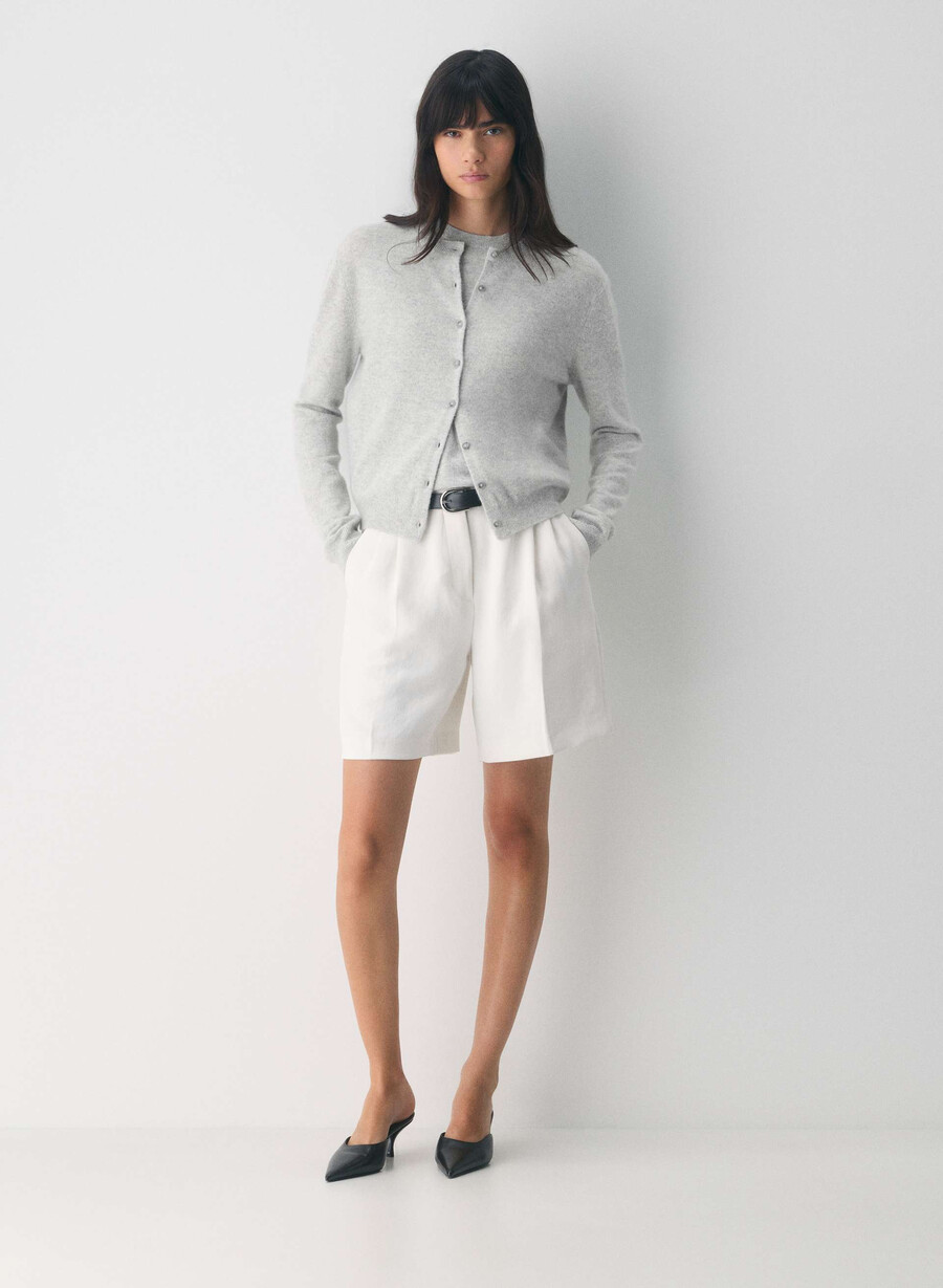 bare cashmere exemplar cardigan heather chrome