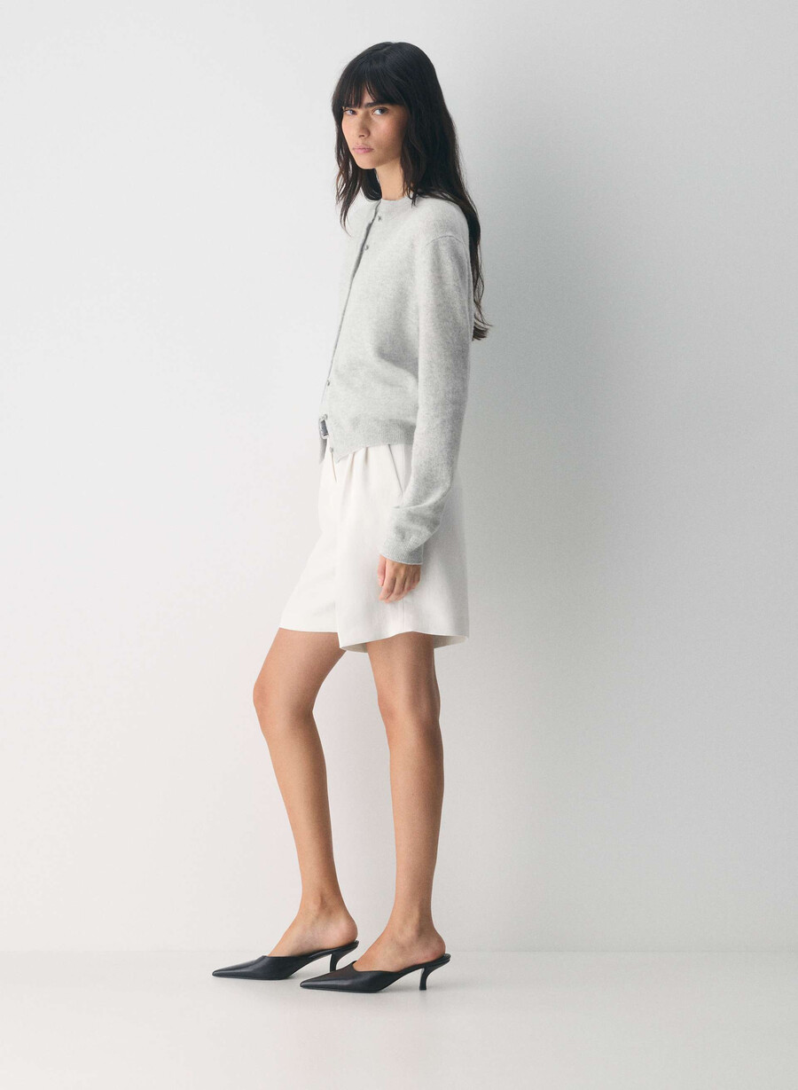 bare cashmere exemplar cardigan heather chrome