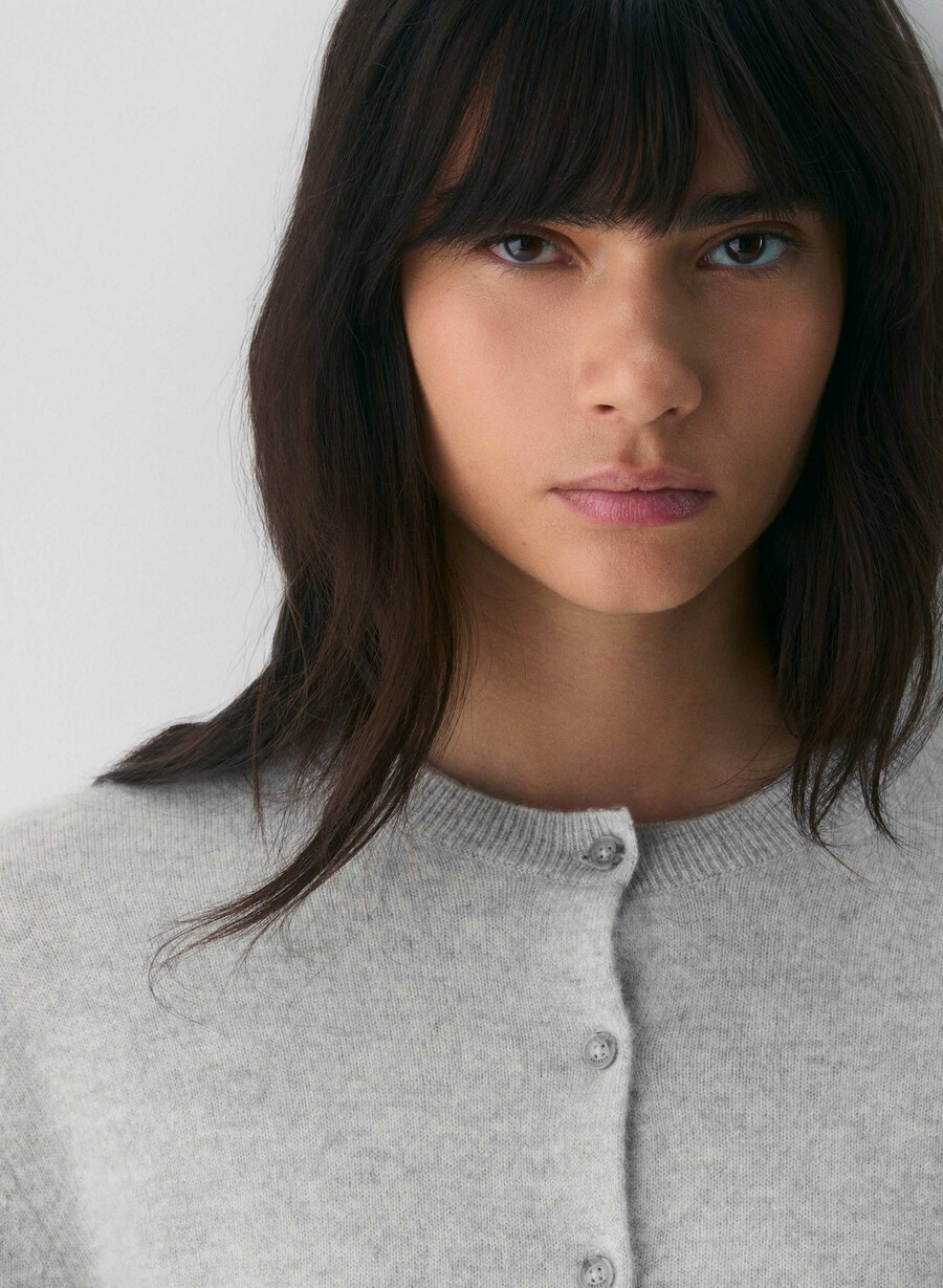 bare cashmere exemplar cardigan heather chrome