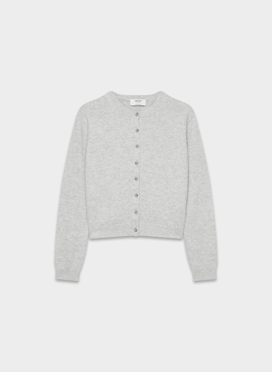 bare cashmere exemplar cardigan heather chrome