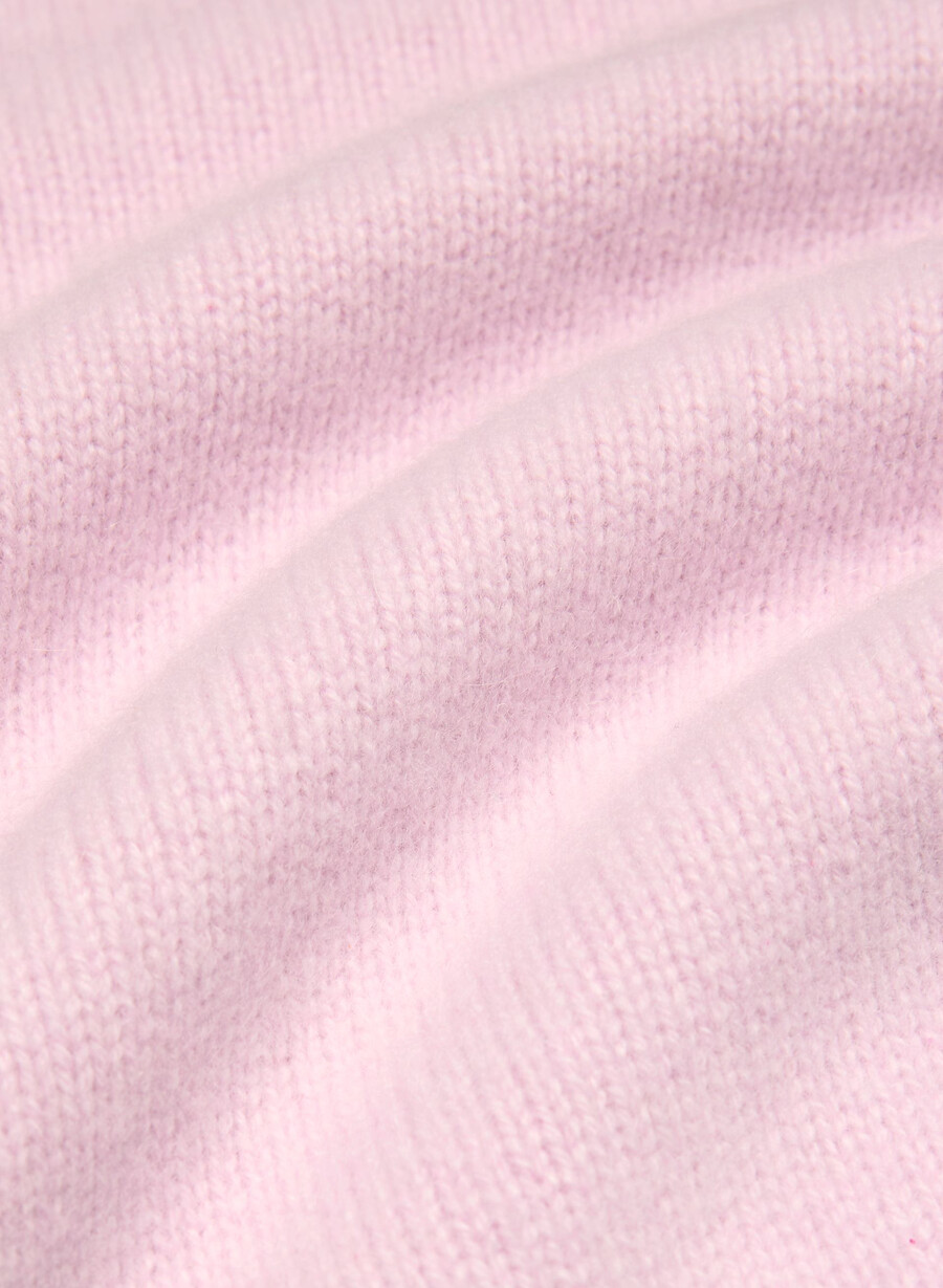 plüschiger kaschmirpullover in oversize-größe mit v-ausschnitt altrosa