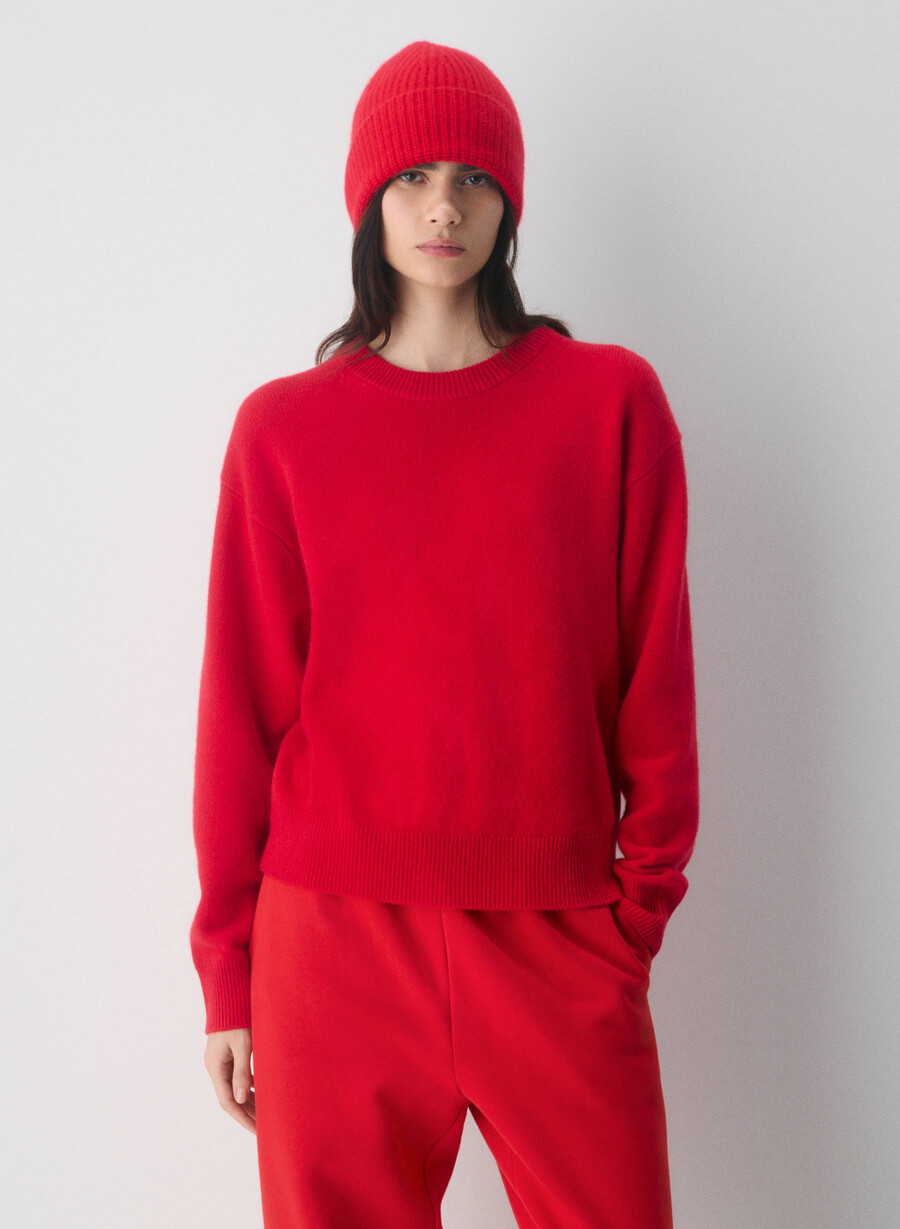 essential cashmere relic sweater blinkendes rot