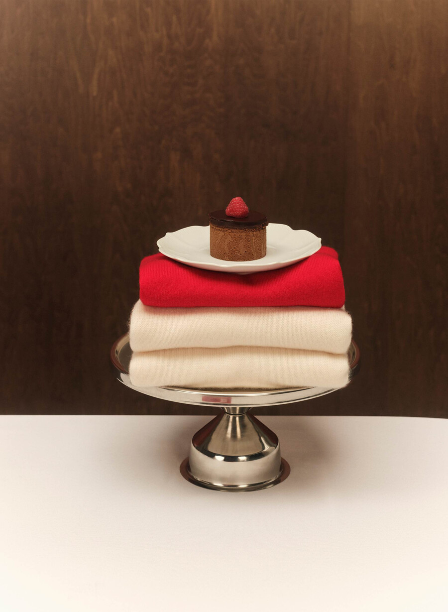 essential cashmere relic sweater blinkendes rot