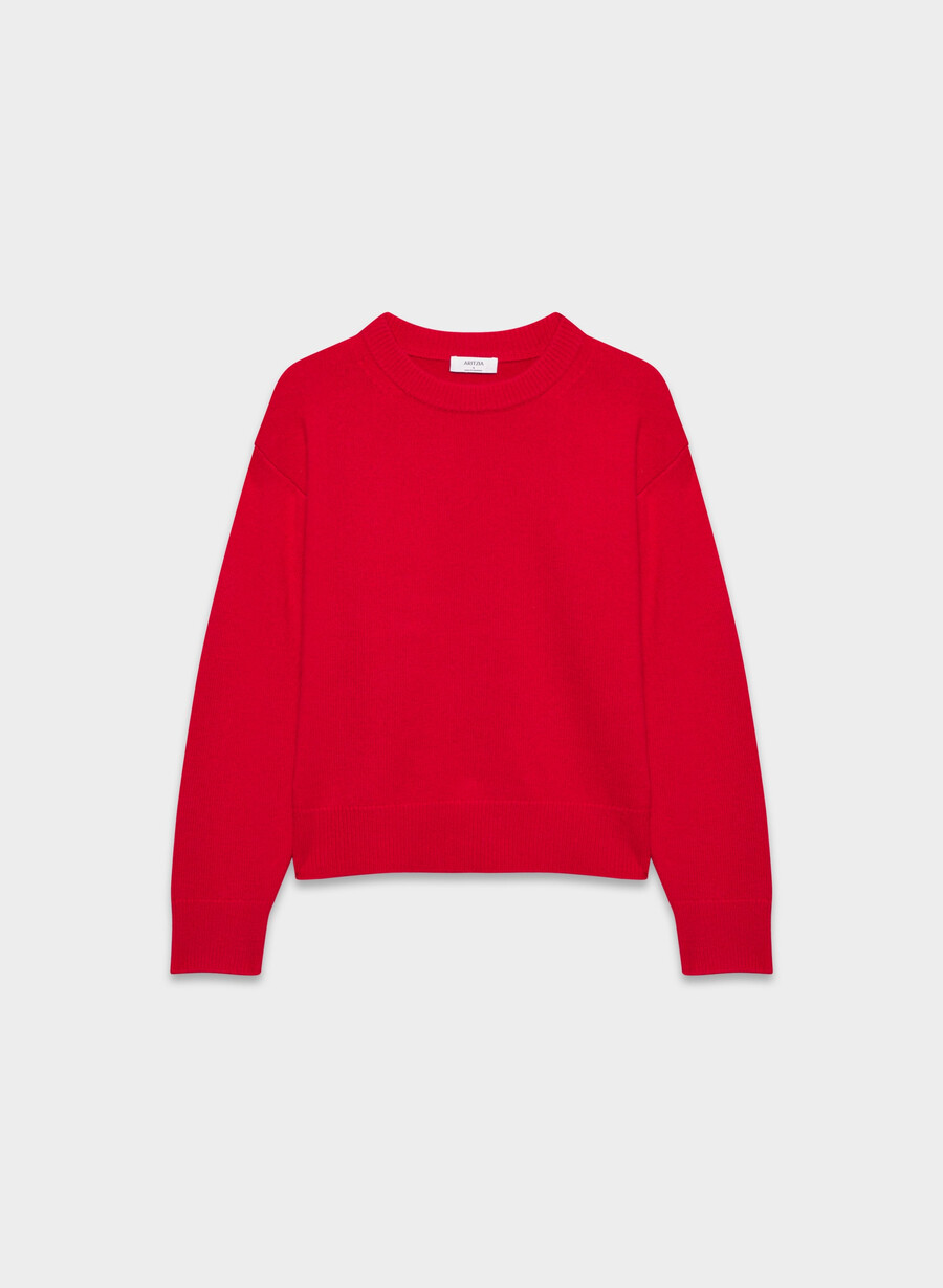 essential cashmere relic sweater blinkendes rot