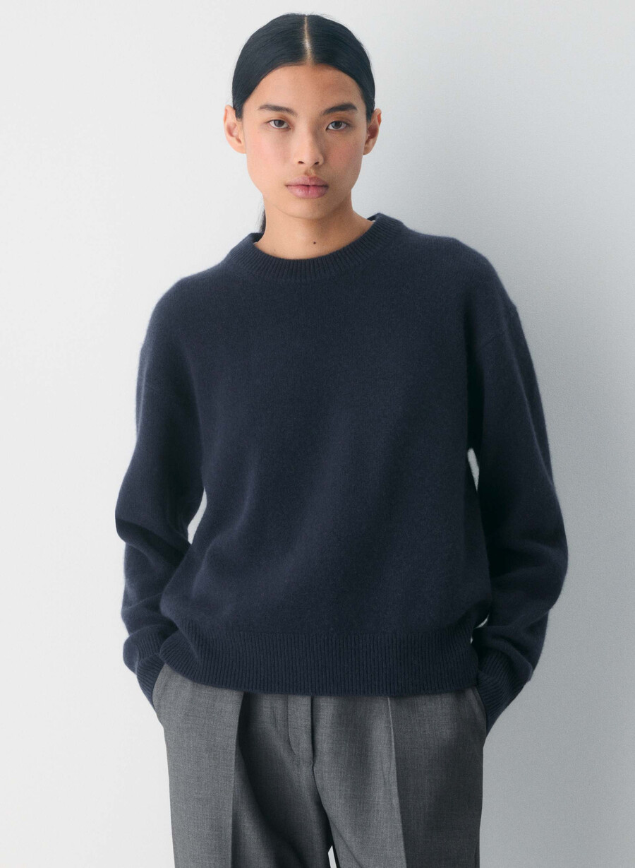 essential cashmere relic sweater dunkelblau