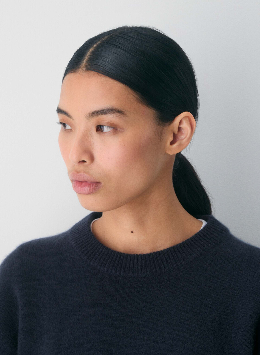 essential cashmere relic sweater dunkelblau