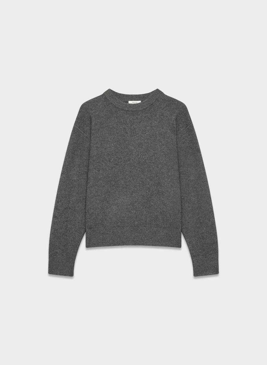 essential cashmere relic sweater heather charcoal