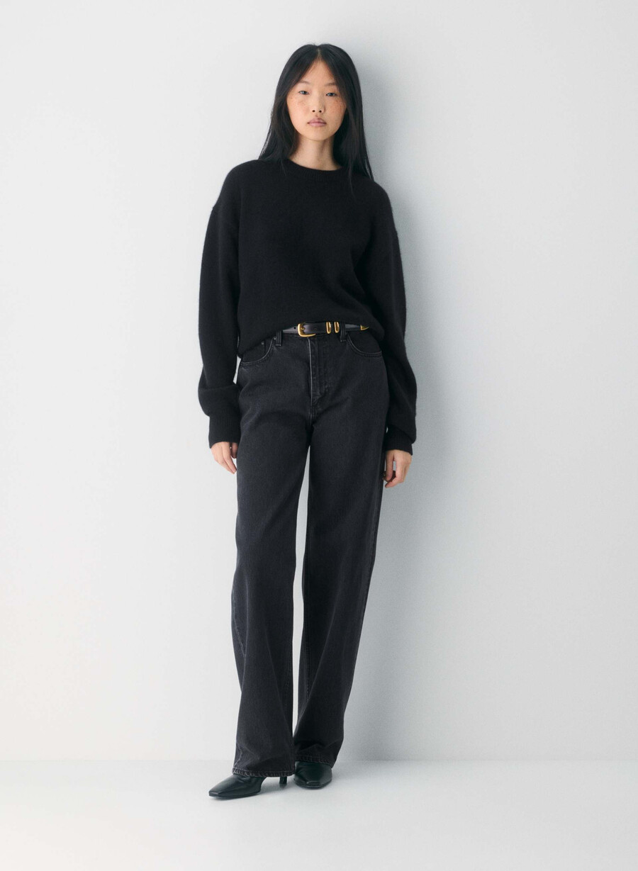essential cashmere relic sweater heather charcoal