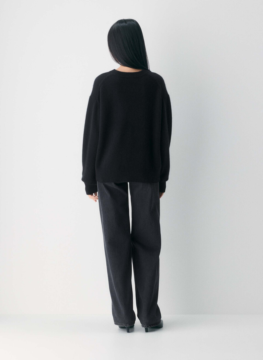 essential cashmere relic sweater heather charcoal