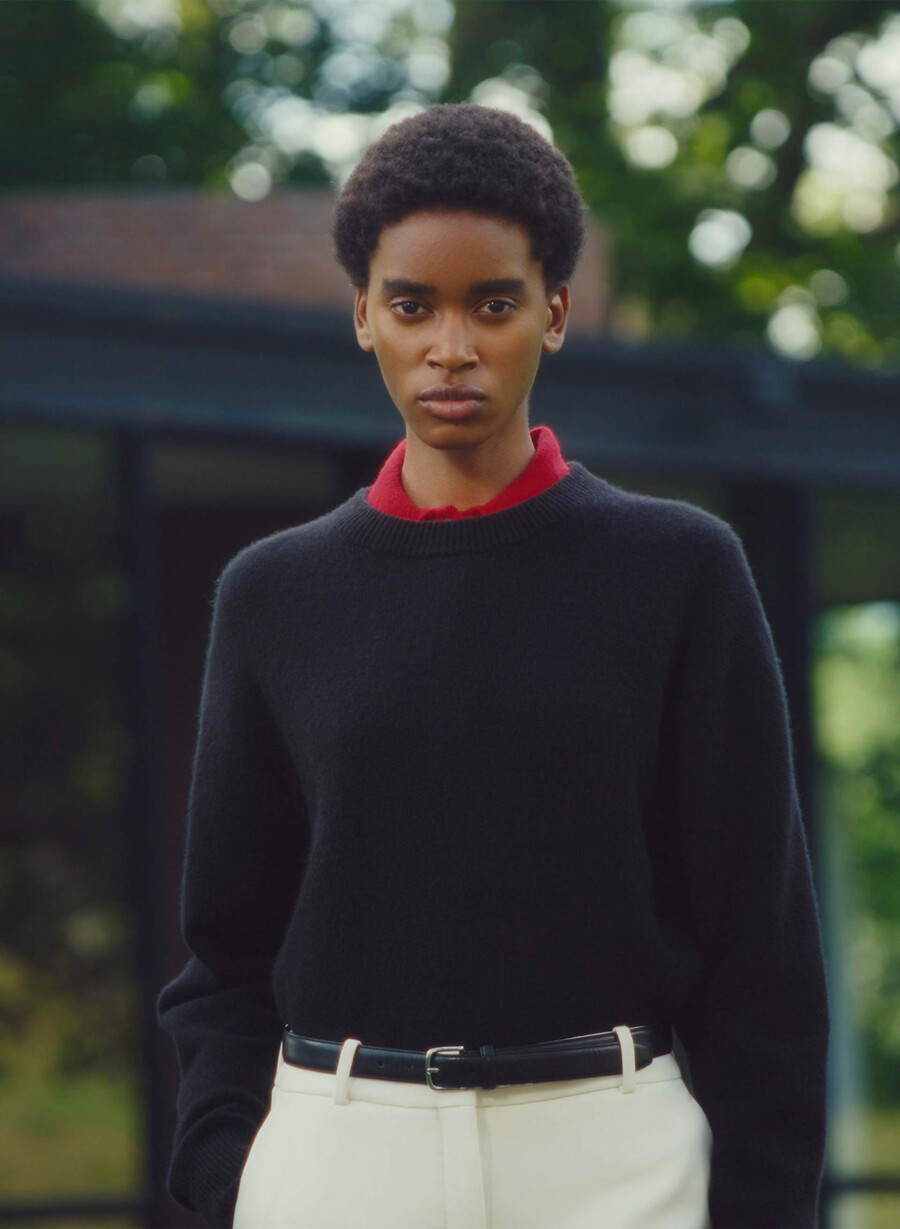 essential cashmere relic sweater heather charcoal