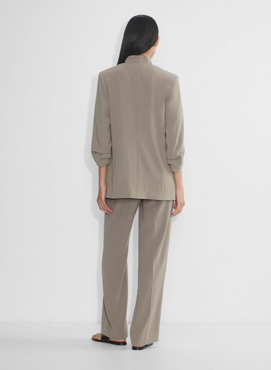 power blazer - mirror crepe nomad taupe