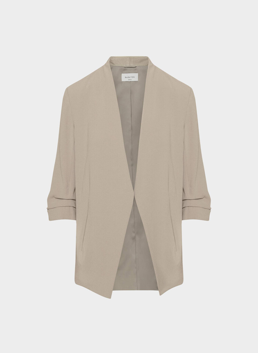 power blazer - mirror crepe nomad taupe