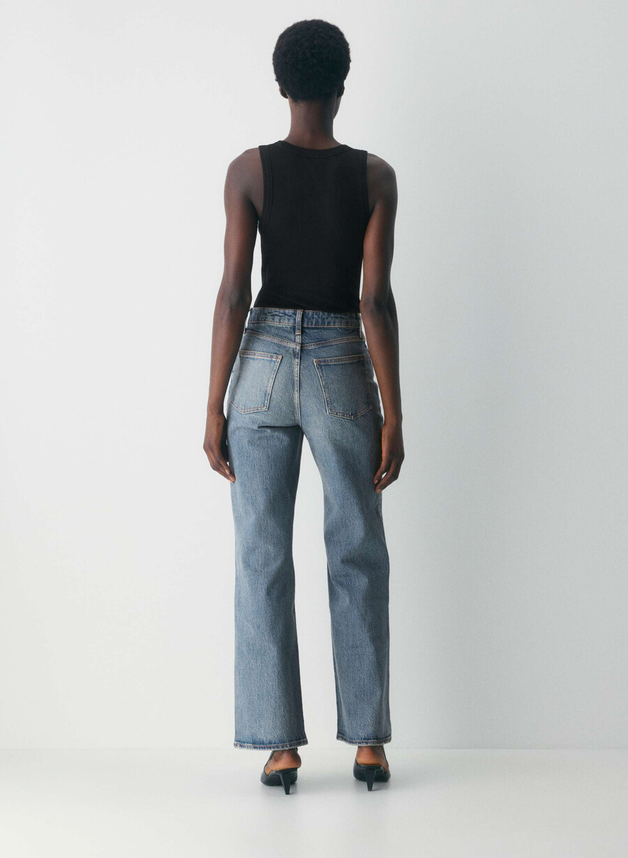 denim forum remy curve-fit hi-rise wide jeans vintage medium blue
