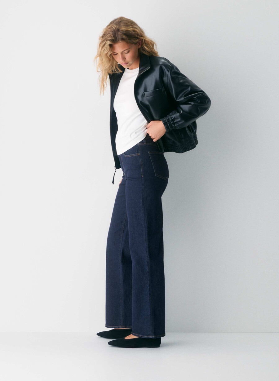 denim forum remy curve-fit hi-rise wide jeans vintage dunkelblau
