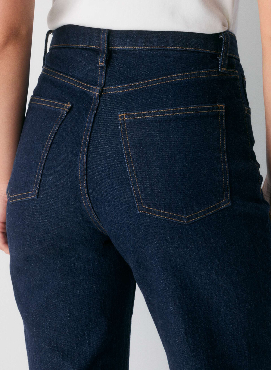 denim forum remy curve-fit hi-rise wide jeans vintage dunkelblau