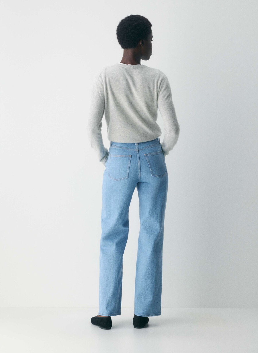 denim forum remy curve-fit hi-rise wide jeans true super light blu