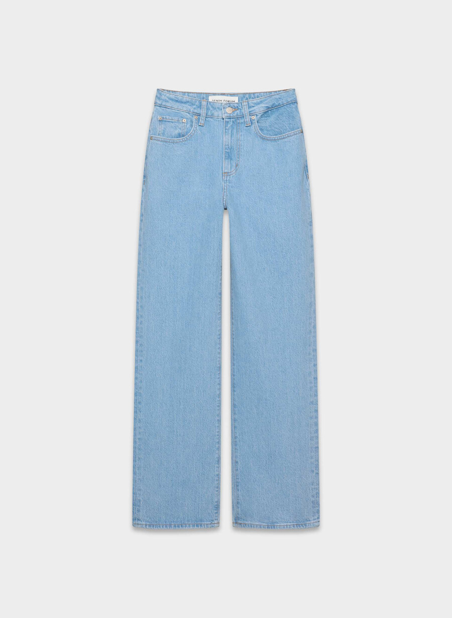 denim forum remy curve-fit hi-rise wide jeans true super light blu