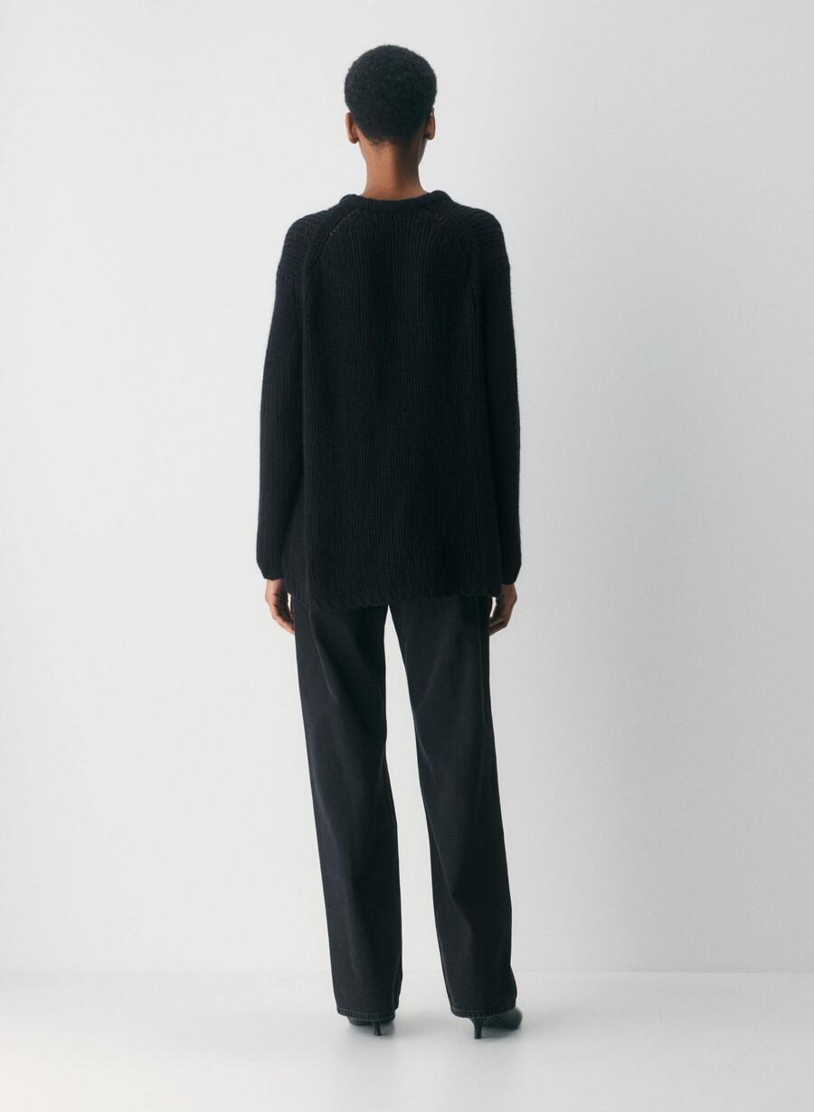 oversize-pullover aus kaschmir-mesh altrosa