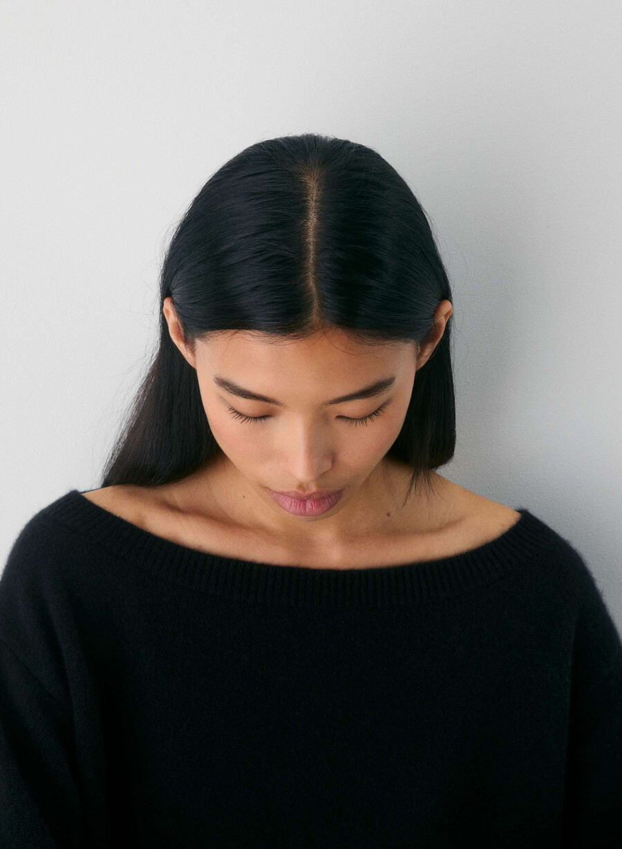 essential cashmere nuance pullover schwarz