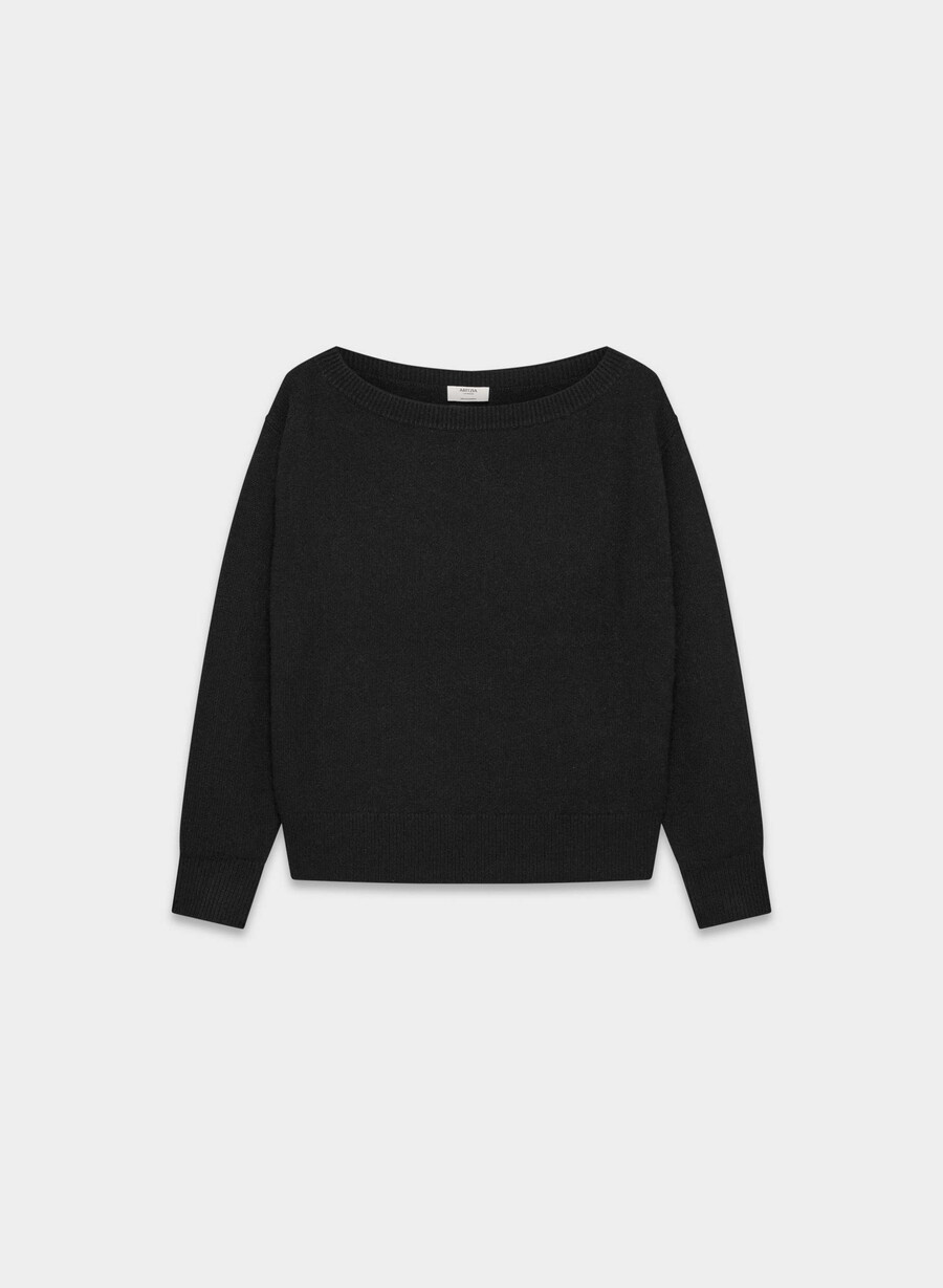 essential cashmere nuance pullover schwarz