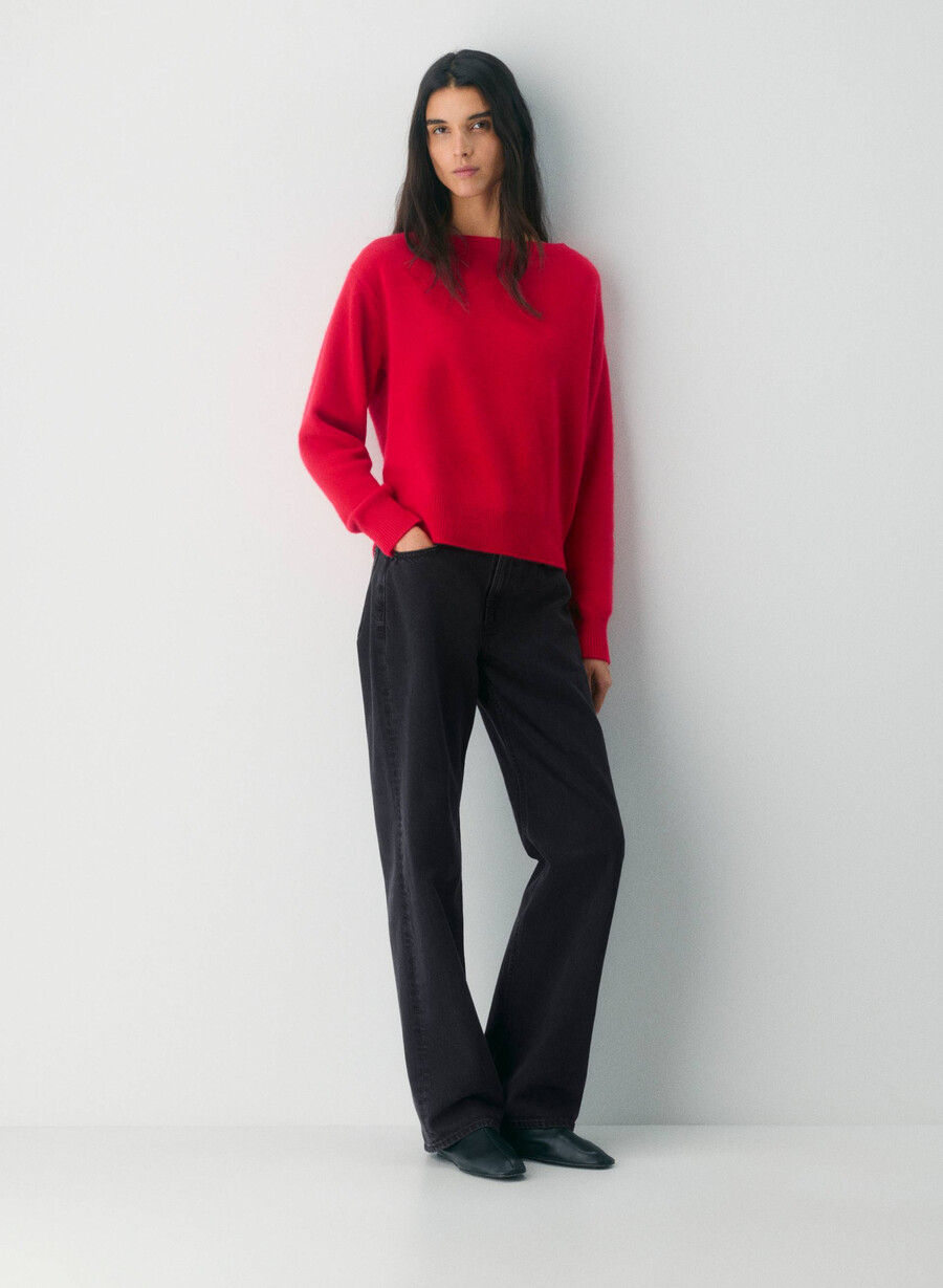 essential cashmere nuance pullover flashing red